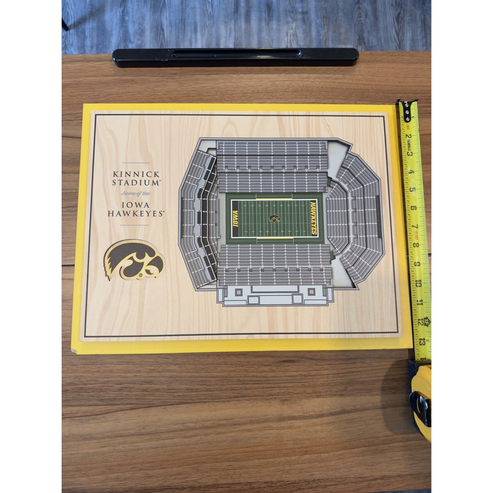 Iowa Hawkeyes Kinnick Stadium 3D Wood Wall Art 13x17 NCAA Football Decor